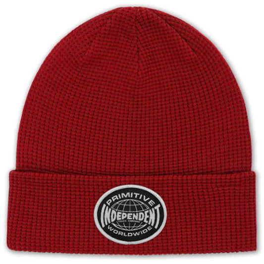 PRIMITIVE - X INEDPENDENT GLOBAL WAFFLE BEANIE - RED